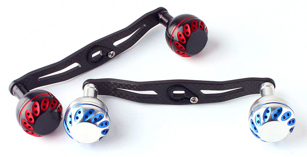Baitcasting Reel Handle, Carbon Double Arm, Aluminum Knob – product photo