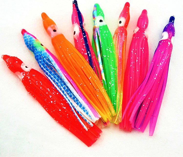 Octopus Soft Lure, Glow Mixed Colors, 4–18 cm (1.6–7.1 in) – product photo