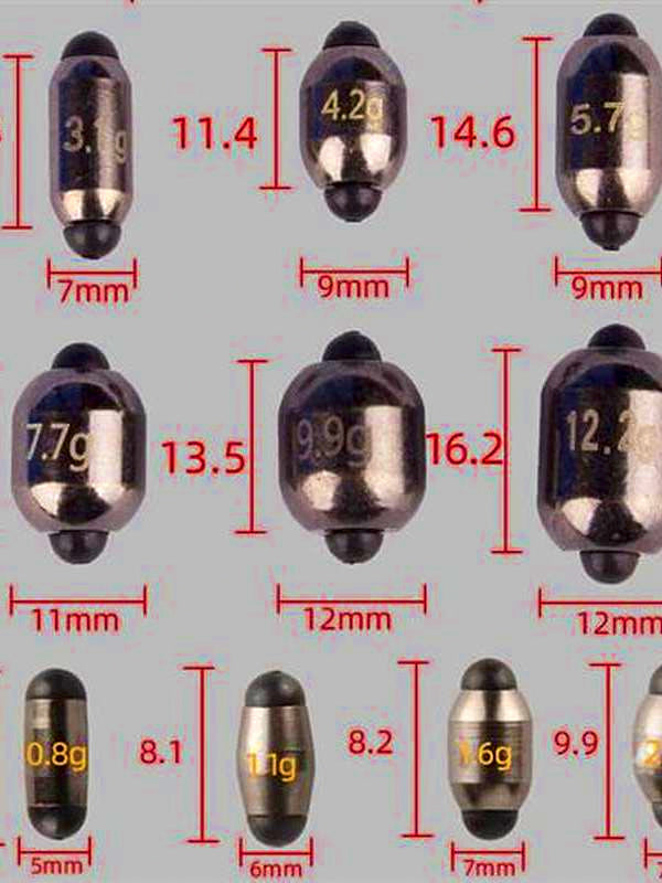 Raft Fishing Sinkers, Round & Open-Ended, 0.03–0.43 oz (0.8–12.2 g) – product photo