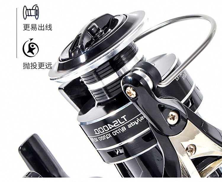 Metal Spinning Reel, High Speed Ratio, Saltwater, TS Black 1000-7000 – product photo