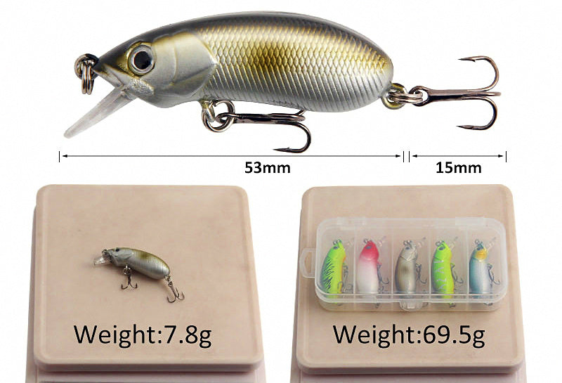 Slow Sinking Minnow Hard Bait, 5 cm (2 in), 7.8 g (0.28 oz) – product photo
