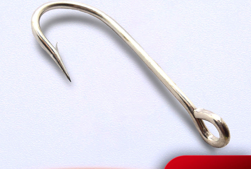 Long Shank Ring Eye Saltwater Hook, Barbed, Sizes 1–20 – product photo