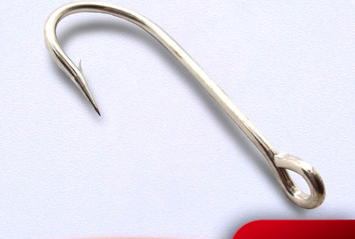 Long Shank Ring Eye Saltwater Hook, Barbed, Sizes 1–20 – product photo