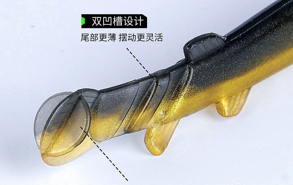 T-Tail Loach Soft Swimbait with Lead Jig Heads – product photo