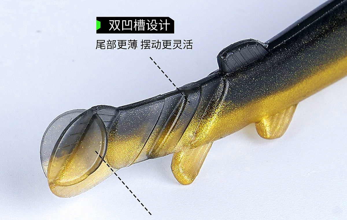 T-Tail Loach Soft Swimbait with Lead Jig Heads – product photo