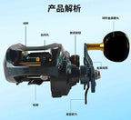 Carbon Body Baitcasting Reel for Slow Pitch Jigging, Wide Body – product photo