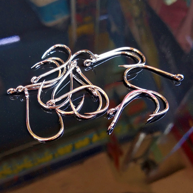 Barbed Ringed Fishing Hooks, Reinforced, Sizes 0.3–12 – product photo