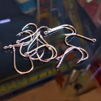 Barbed Ringed Fishing Hooks, Reinforced, Sizes 0.3–12 – product photo