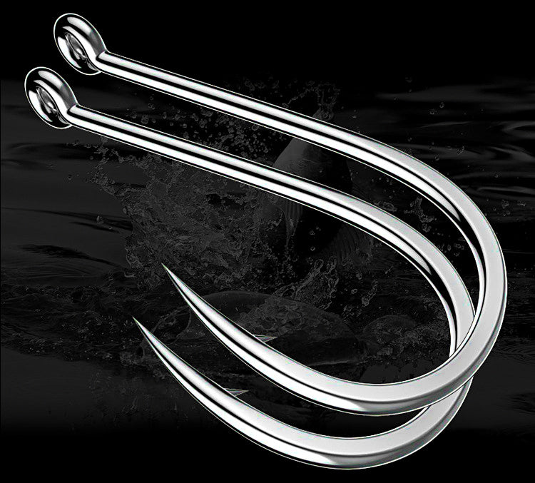 Barbed Ringed Saltwater Hooks, Loose, Black or White – product photo
