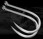 Barbed Ringed Saltwater Hooks, Loose, Black or White – product photo