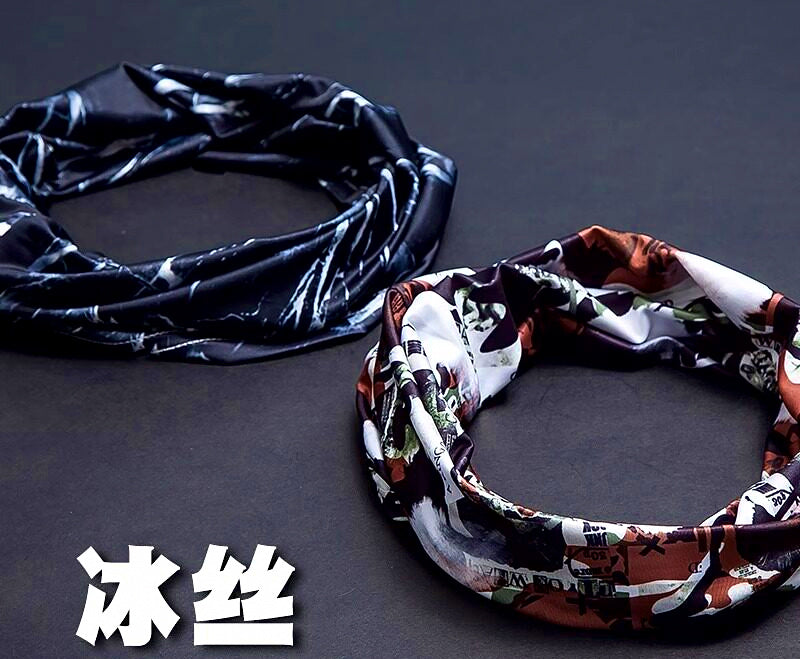 Ice Silk Multi-Way Neck Gaiter Headscarf with Sun Sleeves – product photo