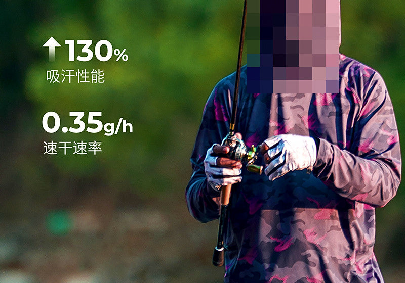 Men's UPF 50+ Hooded Fishing Sun Shirt, Camo Print – product photo