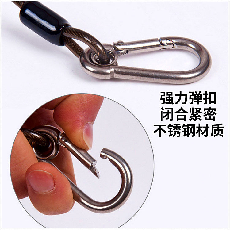 Steel Wire Rod Safety Leash Lanyard, Retractable or Straight – product photo