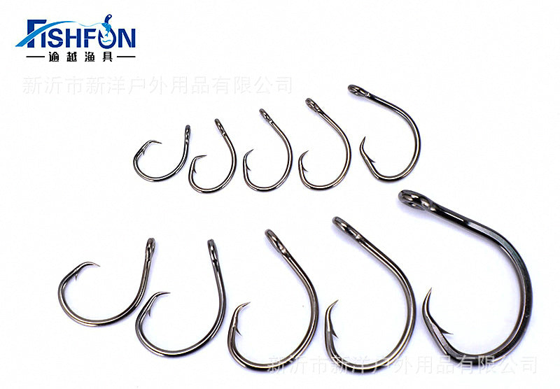 Black Nickel Barbed Saltwater Hooks, Sizes 3/0–14/0 – product photo