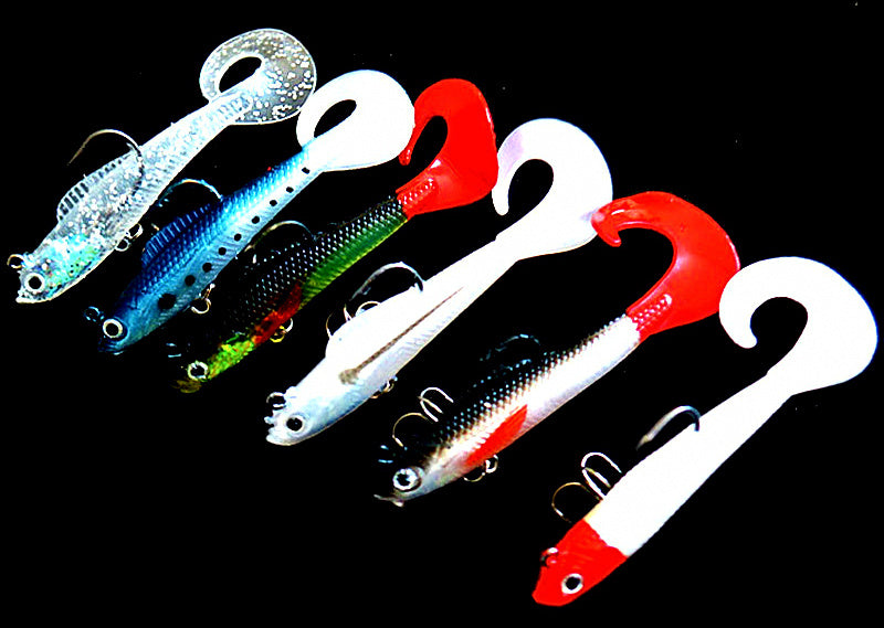 Curly Tail Soft Lure with Lead Jig Head, 9 cm (3.5 in), 9.5 g – product photo