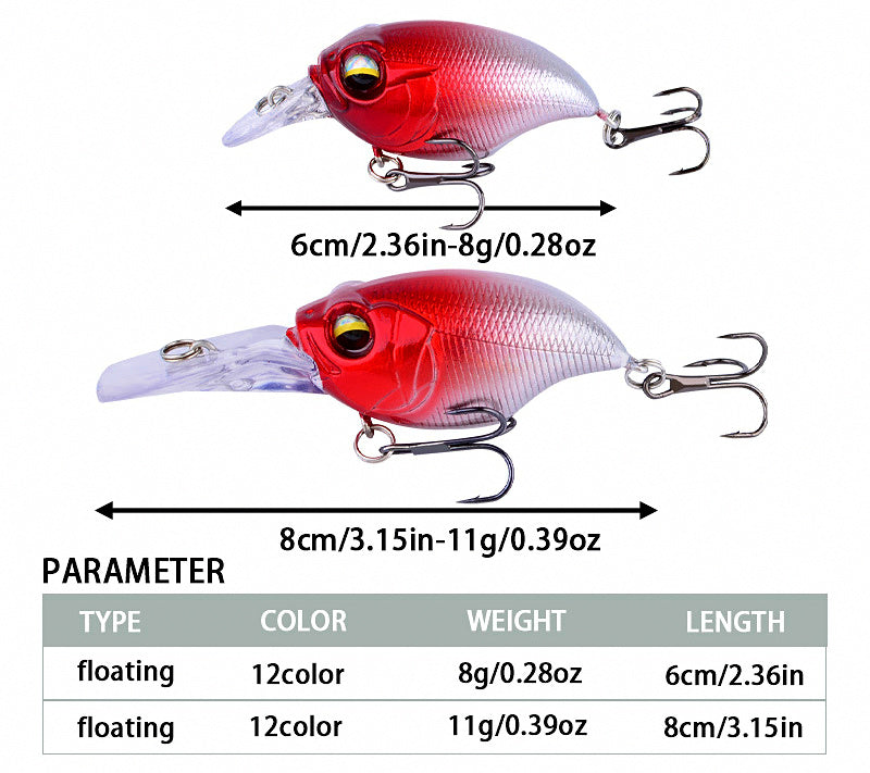 Floating Minnow Lure, 8 g (0.28 oz) & 12 g (0.42 oz) – product photo
