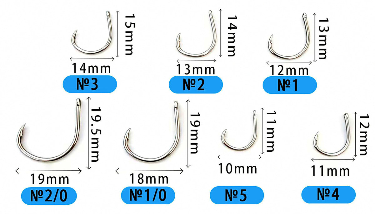 Prawn Live Bait Hook, Barbed Carbon Steel, Sizes 5 to 2/0 – product photo