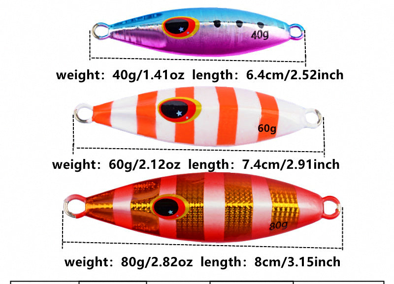 Glow Stripe Metal Jig, 40–80 g (1.4–2.8 oz) – product photo