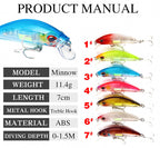 Long Cast Rattling Minnow Hard Bait, 7 cm (2.8 in), 11.4 g – product photo