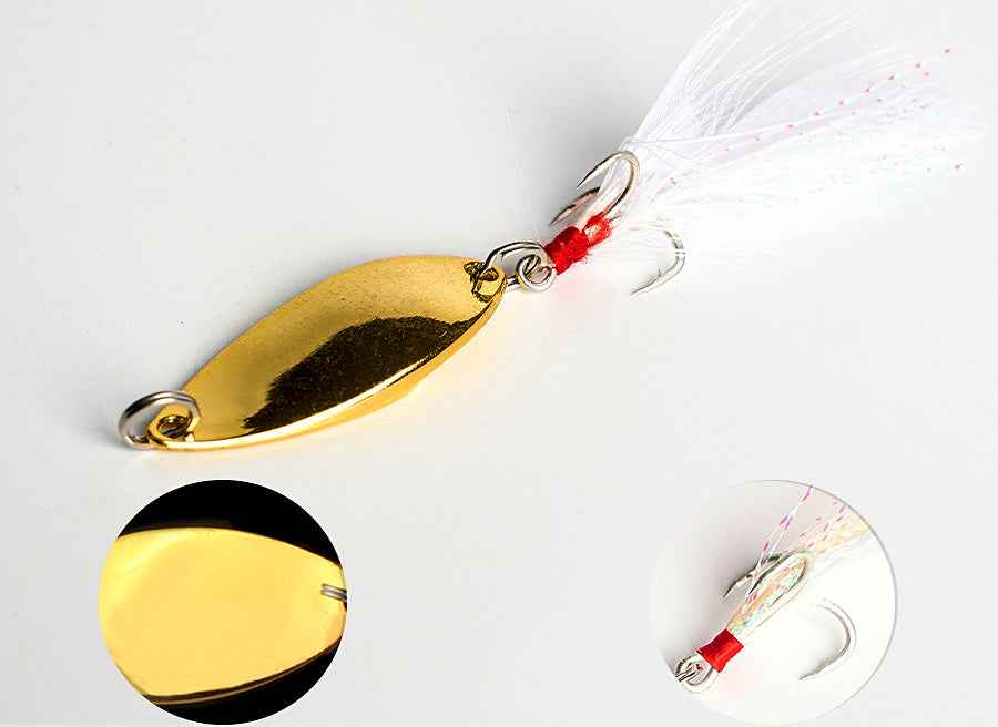 Smooth Casting Spoon with Feather Treble Hook, 5–20 g (0.18–0.71 oz) – product photo