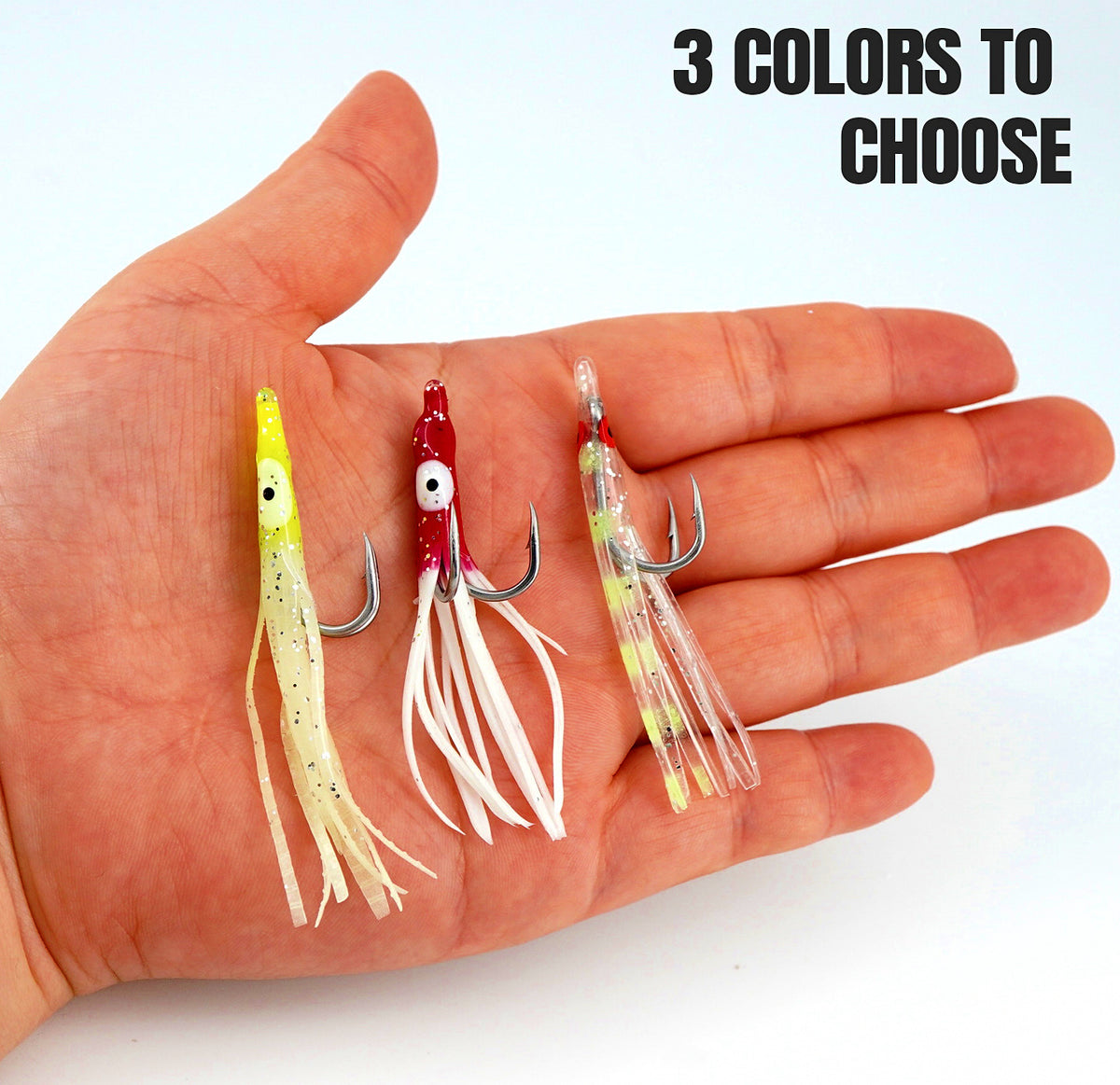 Glow Squid Jig Hook Rig, Size 14 Barbed, Boat Fishing – product photo