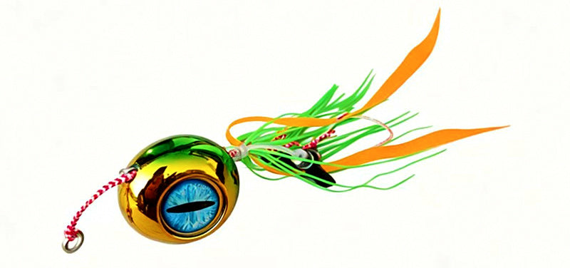 Slow Pitch Metal Jig, Silicone Tail, 40–200 g (1.4–7.1 oz) – product photo