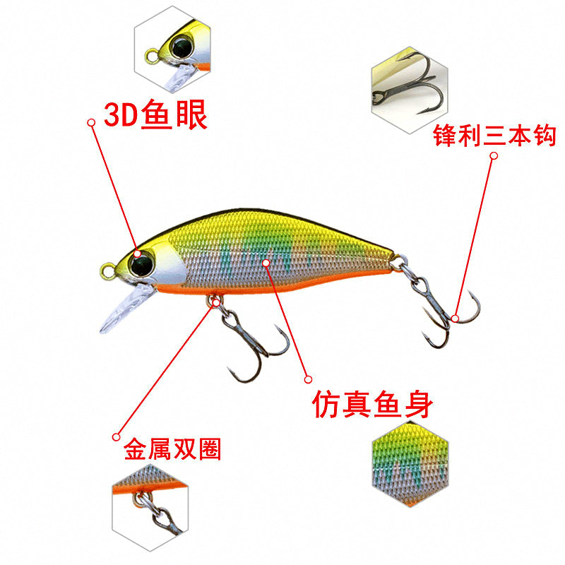 Micro Sinking Minnow Lure, 4.5 cm (1.8 in), 4 g (0.14 oz) – product photo