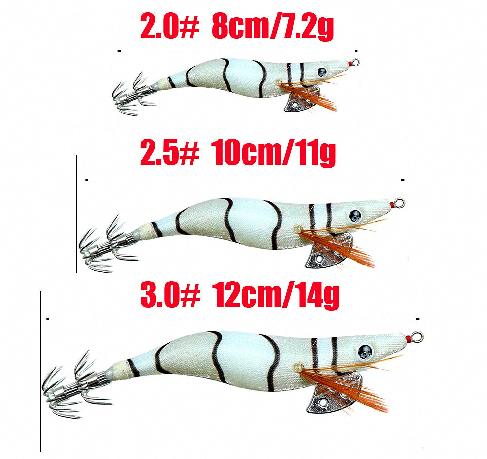 Glow Squid Jig, Shrimp-Style Umbrella Hook, Sizes 2.0–3.0 – product photo
