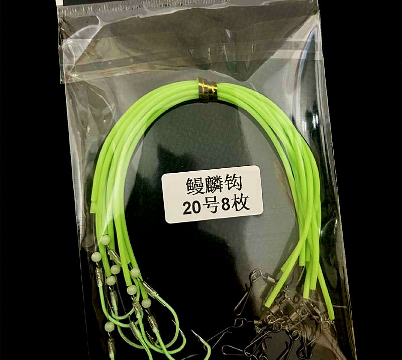Glow Tube Rigged Hooks, Size 18 or 20, 15 cm or 30 cm – product photo
