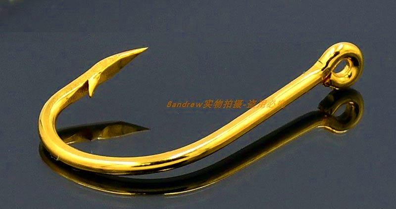 Gold Eyed Barbed Saltwater Hooks, Size 0.8–9, Bulk Packs – product photo