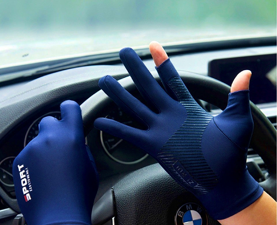 UV Sun Protection Fishing Gloves, Two-Finger or Half-Finger – product photo