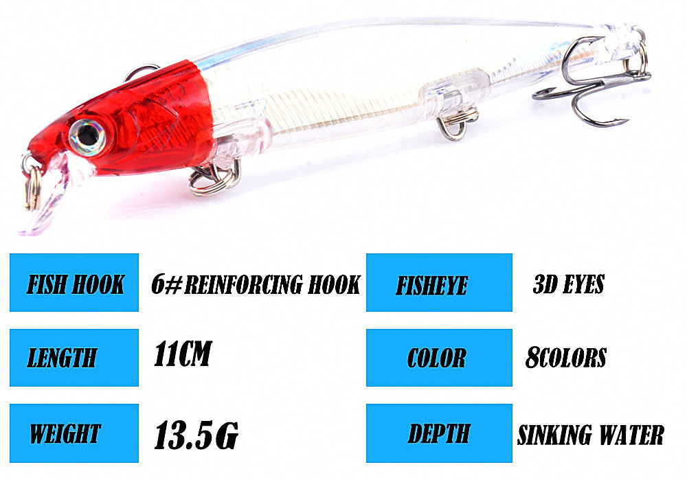 Slow Sinking Rattling Minnow Lure, 13.5 g (0.48 oz) – product photo