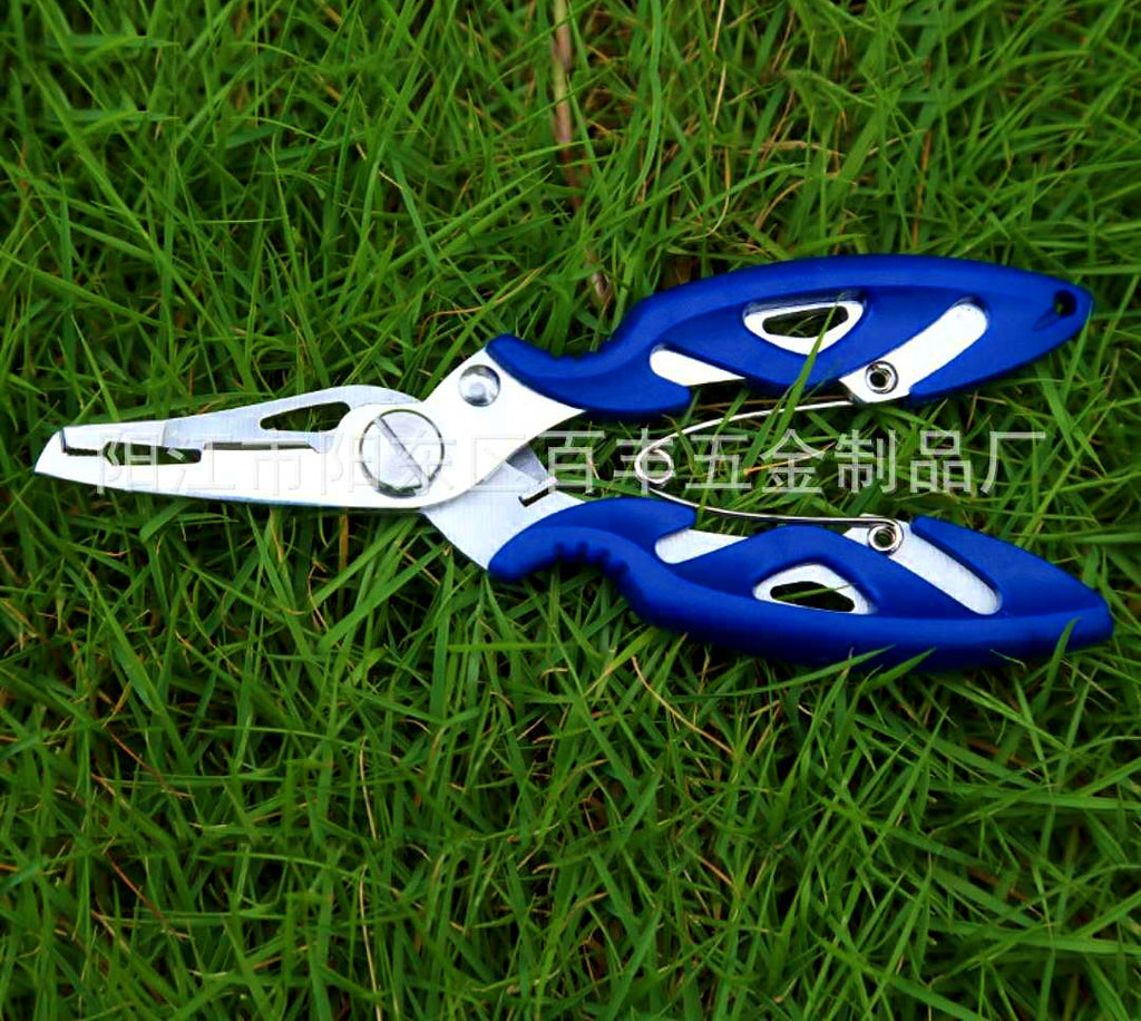 Stainless Steel Bent Nose Fishing Pliers with Braid Cutter – product photo