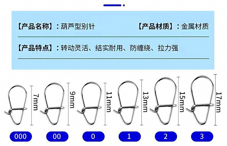 Stainless Steel Safety Snap Connectors, Sizes 000–3 – product photo