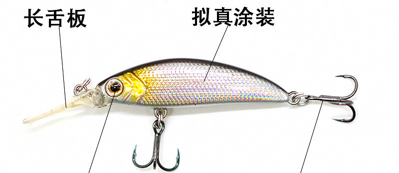 Long Lip Sinking Minnow Hard Bait, 7–8.3 cm (2.8–3.3 in) – product photo