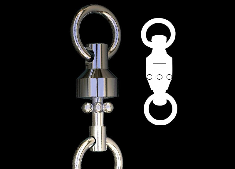 Stainless Bearing Swivel with Snap, 10 per Box, Sizes 0–8 – product photo
