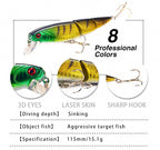3-Section Jointed Minnow Hard Bait, ABS – product photo