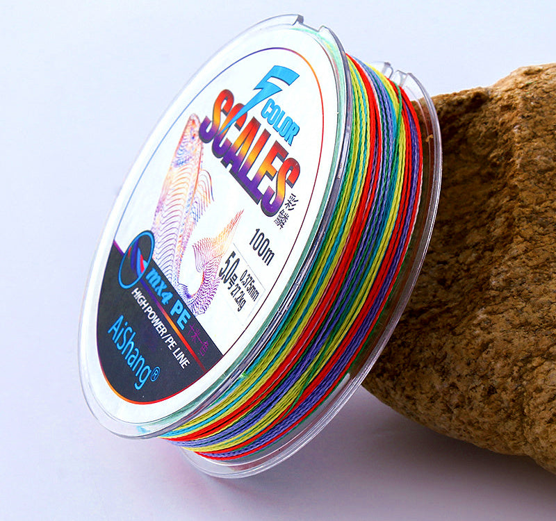 4-Strand Braided PE Line, Multicolor, 100 m (109 yd) – product photo