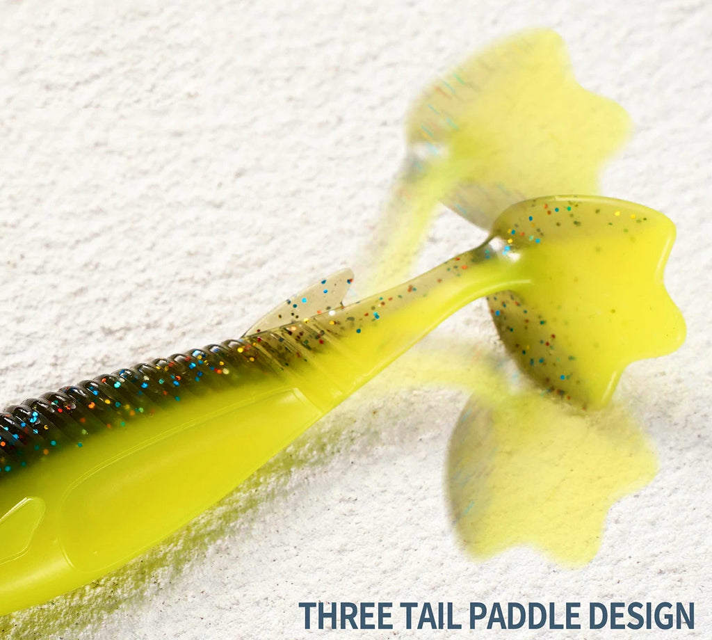 Paddle Tail Swimbait Soft Bait, 5-Pack, Sinking or Floating – product photo