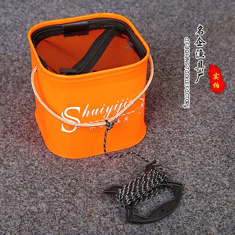 Collapsible Fishing Bucket with Handle, PVC, 20 or 24 cm – product photo