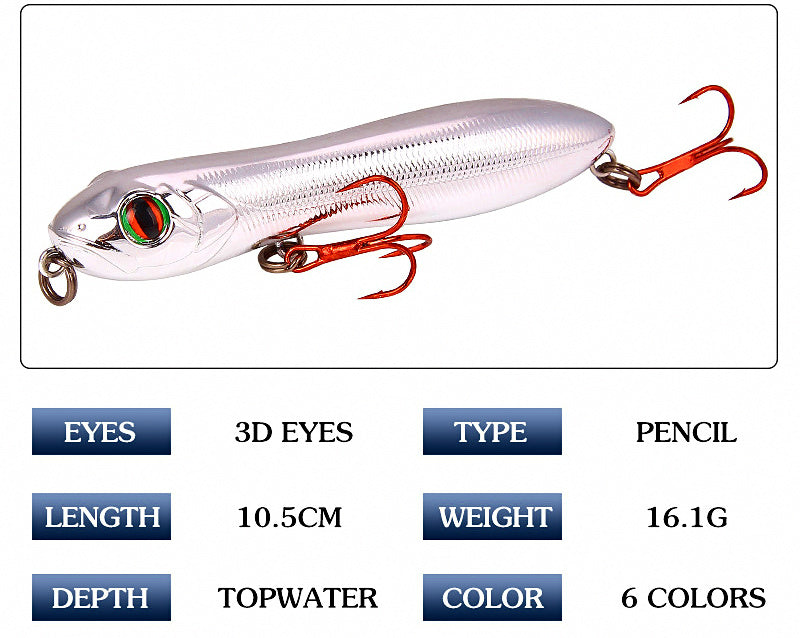 Pencil Hard Bait Lure, 10 cm (3.9 in), 15.6 g (0.55 oz) – product photo