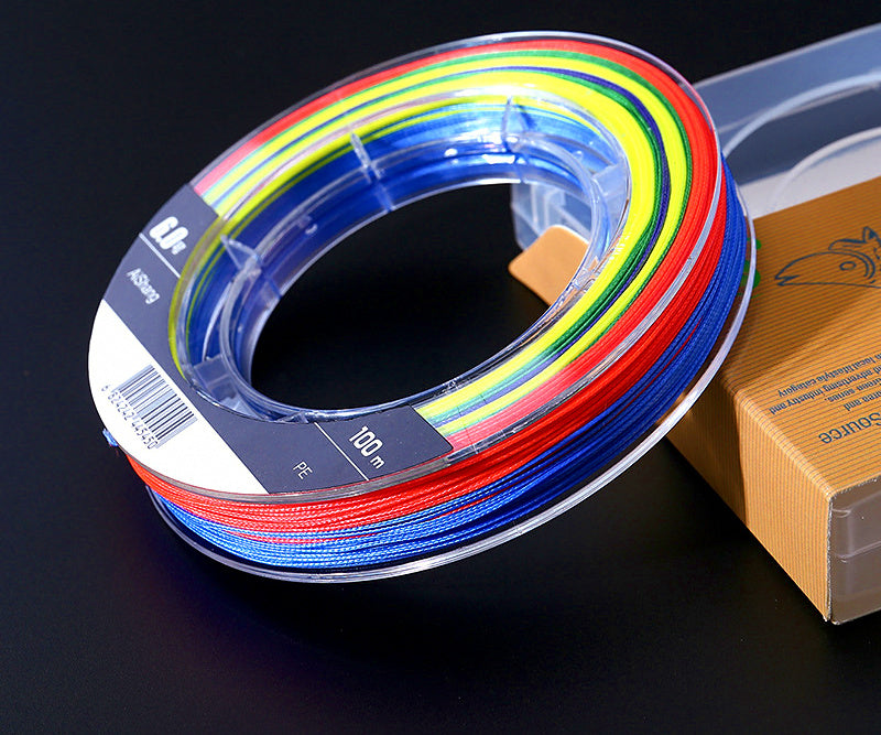 8-Strand Multicolor PE Braided Fishing Line, 100 m (109 yd) – product photo