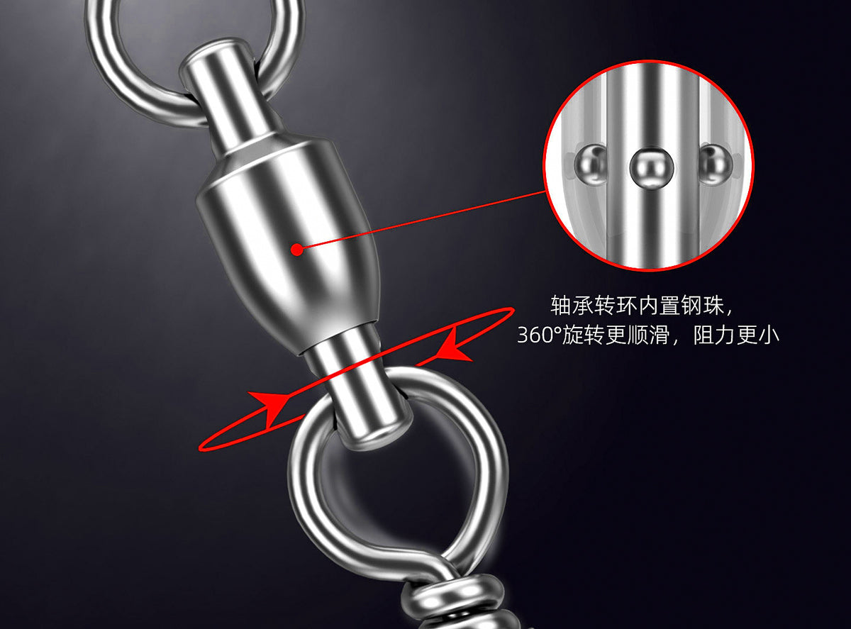 Ball Bearing Swivel with Snap, 304 Stainless Steel, 10-Pack – product photo