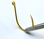 Gold Senmata Hooks, Barbed Offset Eyed, Bulk, Sizes #0.5–#12 – product photo