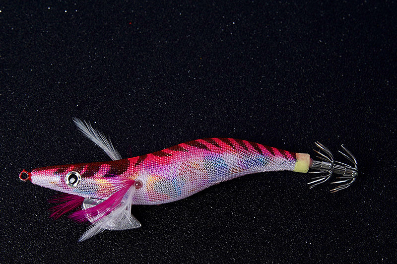 Wooden Shrimp Squid Jig Set, Glow Rattle, Sizes 2.5–3.5 – product photo