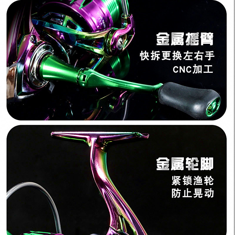 Long Cast Metal Spinning Reel, 14 Bearings, 5.2:1 – product photo