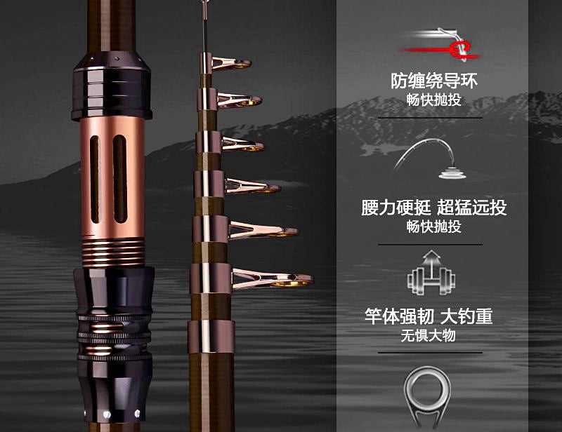 Telescopic Carbon Rod, Extra-Hard, 1.3–3.6 m (4.3–11.8 ft) – product photo