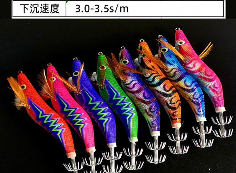Glow Wood Shrimp Squid Jig (Egi), Size 3.5 – product photo