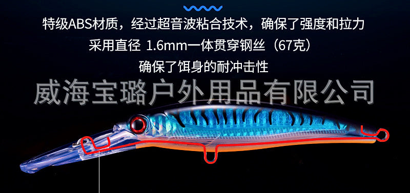 Floating Trolling Minnow, Long Bill, 30.5–117 g (1.1–4.1 oz) – product photo