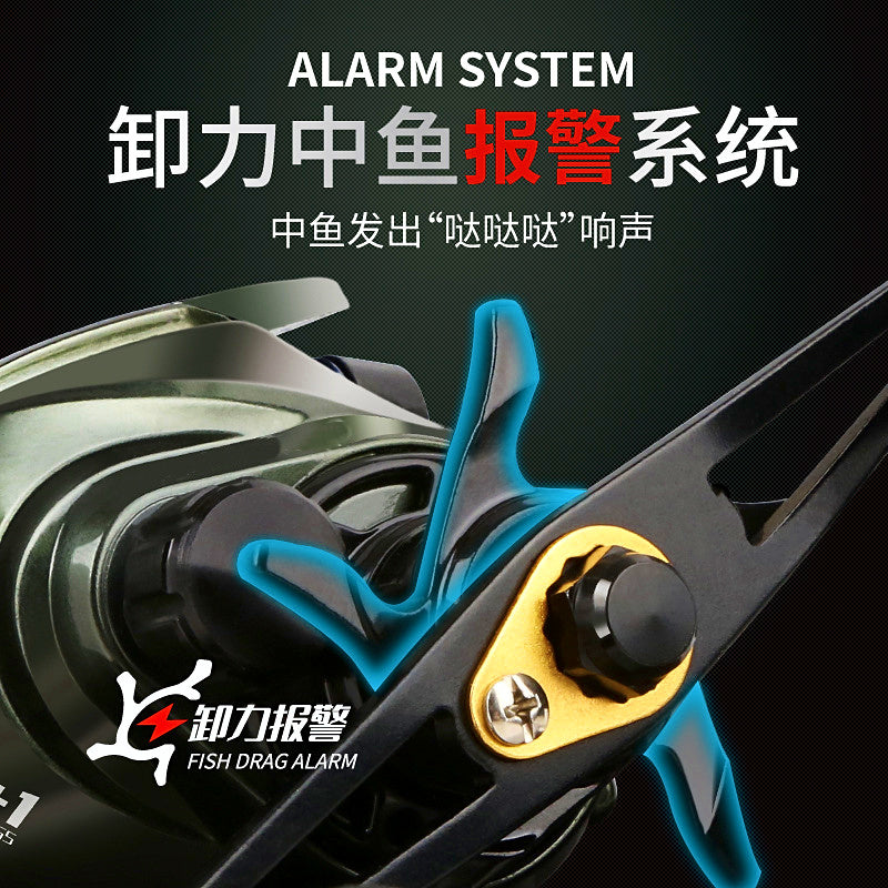 Metal Baitcasting Reel with Drag Alarm, Left or Right Hand – product photo